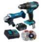 Combo Rotomartillo + Esmeriladora 18 V + batería 5 A + cargador MAKITA DLX2401ST