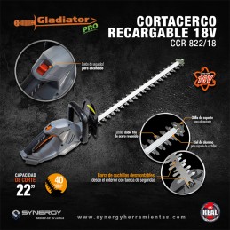 Cortacerco Recargable barra 22" 18V Gladiator CCR82218 SYN-CCR82218 GLADIATOR