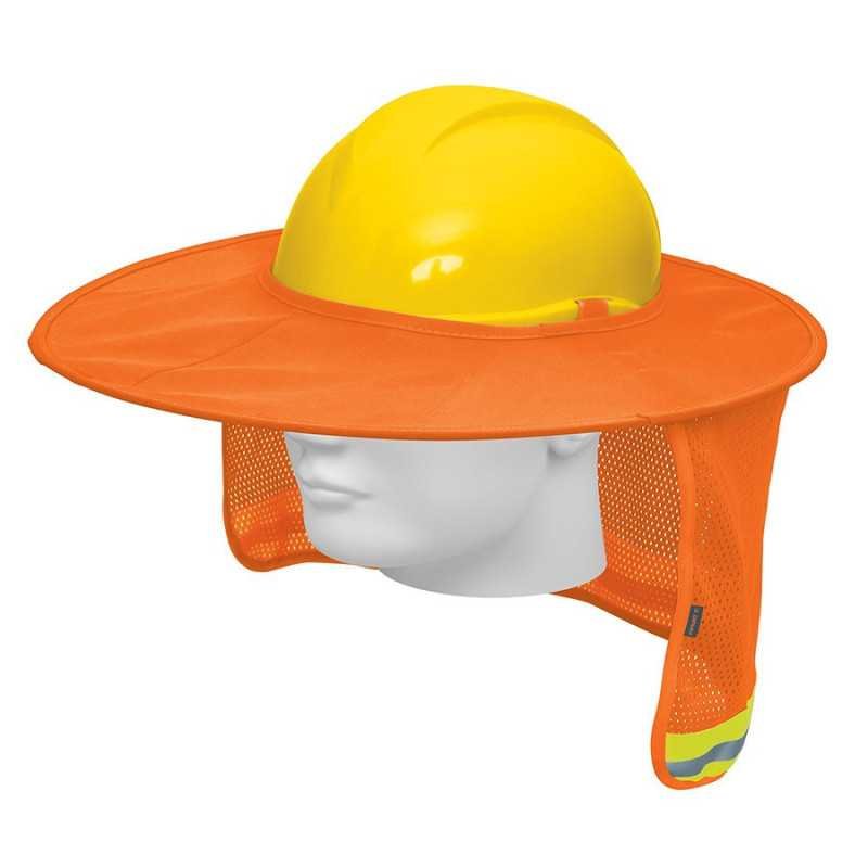 Protector Solar Plegable Para Casco, Naranja Con Reflejante