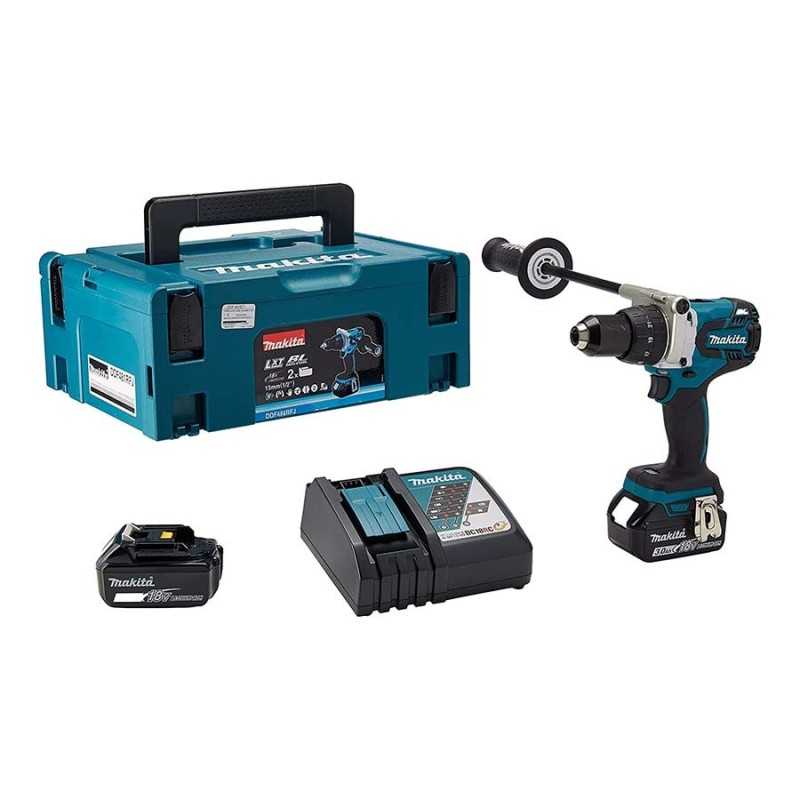 Rotomartillo 1/2" 18 V + 2 Baterías 3 A + Cargador MAKITA MAKDDF481RFJ MAKITA HERRAMIENTAS