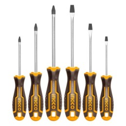 Desarmadores phillips y plana set 6 piezas INGCO HKSD0628 IG-HKSD0628 INGCO