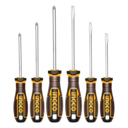 Desarmadores phillips y plana S2 set 6 piezas INGCO HKSDS0628 IG-HKSDS0628 INGCO