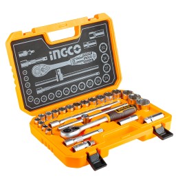 Dados 1/2" con matracas estuche 25 piezas INGCO HKTS12251 IG-HKTS12251 INGCO