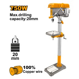 Taladro Pedestal 50/64" 750 W 250-3,840 rpm INGCO UDP207505 IG-UDP207505 INGCO