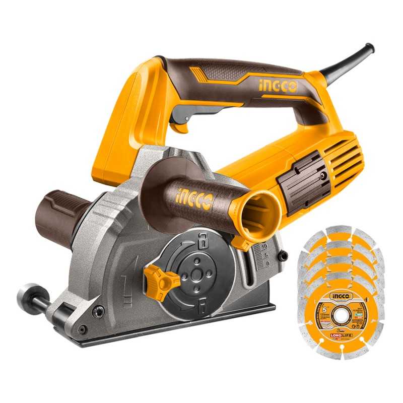 Ranuradora de Muros 5" 1,500 W 10,500 rpm + 4 discos INGCO UWLC15008 IG-UWLC15008 INGCO