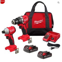 Combo Rotomartillo 1/2" M18 + Impacto 1/4" M18 Bhruslees 2 Bat. MIL3610-22CT MILWAUKEE