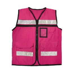 USCH82 Chaleco de seguridad tipo supervisor cerrado con reflejante rosa M Urrea USCH82 URREA