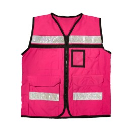 USCH81 Chaleco de seguridad tipo supervisor cerrado con reflejante rosa CH Urrea USCH81 URREA