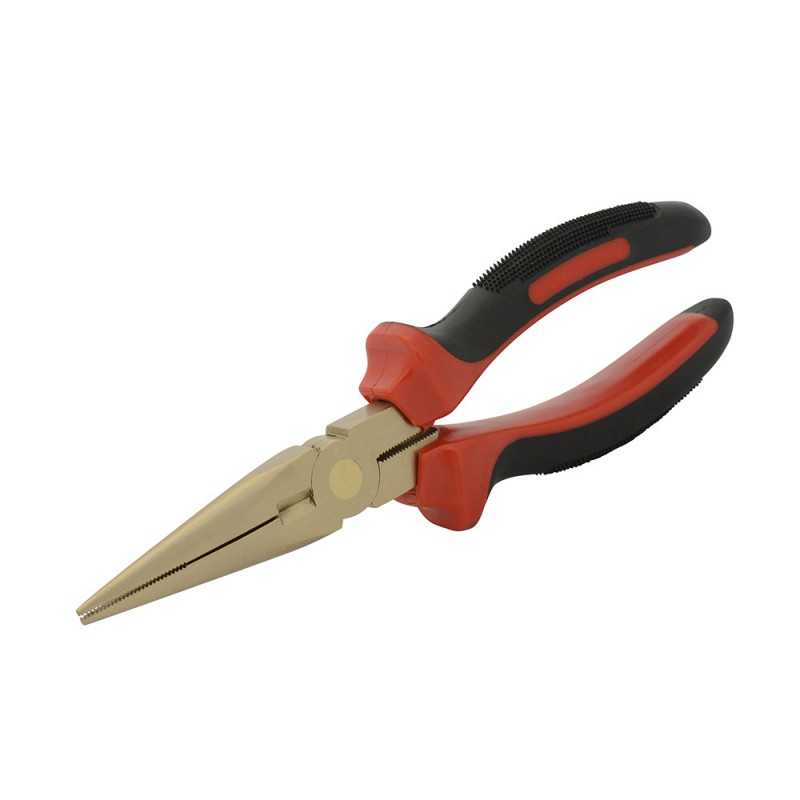 UH2292 Pinza de bronce-aluminio antichispa con mango bimaterial 8" de punta larga Urrea UH2292 URREA