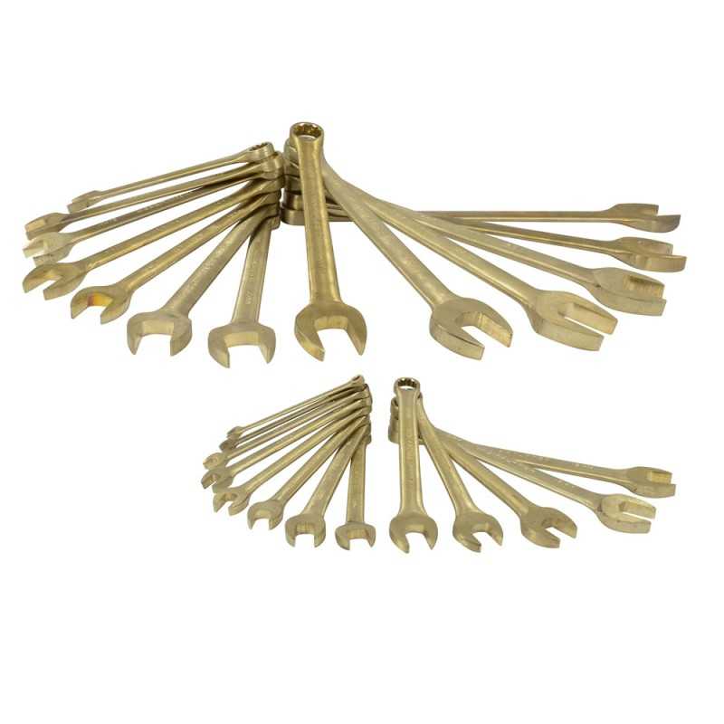 UH1200QM Juego de llaves combinadas de bronce-aluminio antichispa métricas 12 puntas 26 piezas Urrea UH1200QM URREA