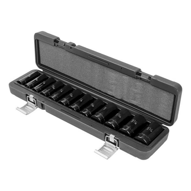 Juego De 12 Dados Largos Cuadro 1/2' De Impacto 6 Puntas Std