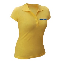 SPODAM Playera tipo polo para dama color amarillo talla M Surtek SPODAM SURTEK