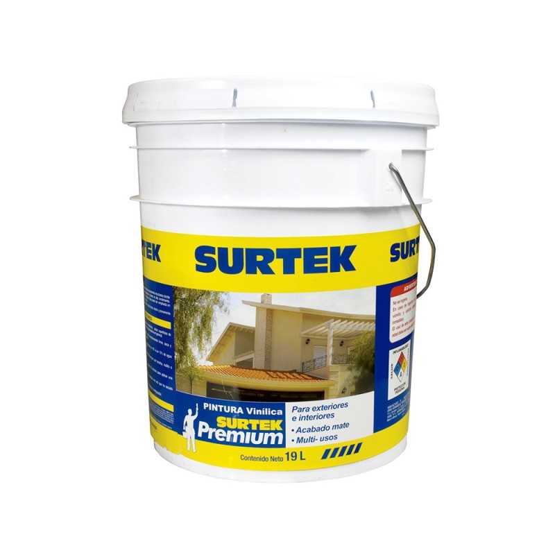 SP10446 Cubeta de pintura vinílica premium 19 Lt color rojo taurino Surtek SP10446 SURTEK