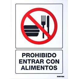 SES38 Señal "Prohibido entrar con alimentos" Surtek SES38 SURTEK