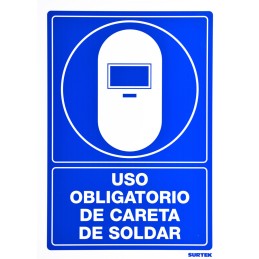 SES17 Señal "Uso obligatorio de careta de soldar" Surtek SES17 SURTEK