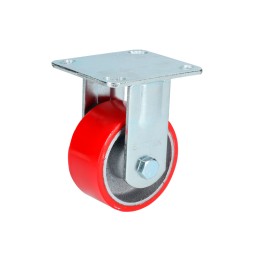 RP10F Rodaja de fierro con poliuretano rojo fija 4" Surtek RP10F SURTEK