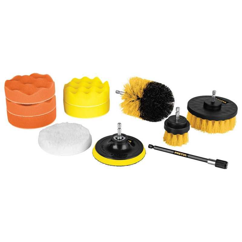Juego 11 accesorios de limpieza y pulido p/taladro, Pretul PRETUL-27190