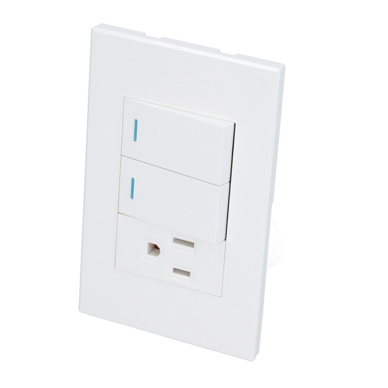 P626B Placa 2 Interruptor 1 contacto 1/3 línea Premium color blanco Surtek P626B SURTEK