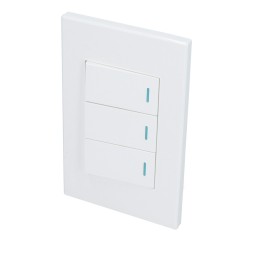 P623B Placa 3 Interruptor 1/3 línea Premium color blanco Surtek P623B SURTEK