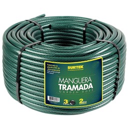 M34T100 Manguera para jardín tramada en rollo verde 3/4" 100 m Surtek M34T100 SURTEK