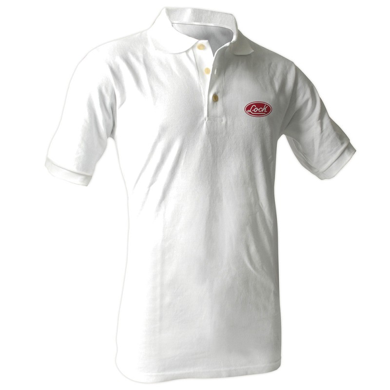 LPOBL Playera tipo polo para caballero color blanco talla L Lock LPOBL LOCK