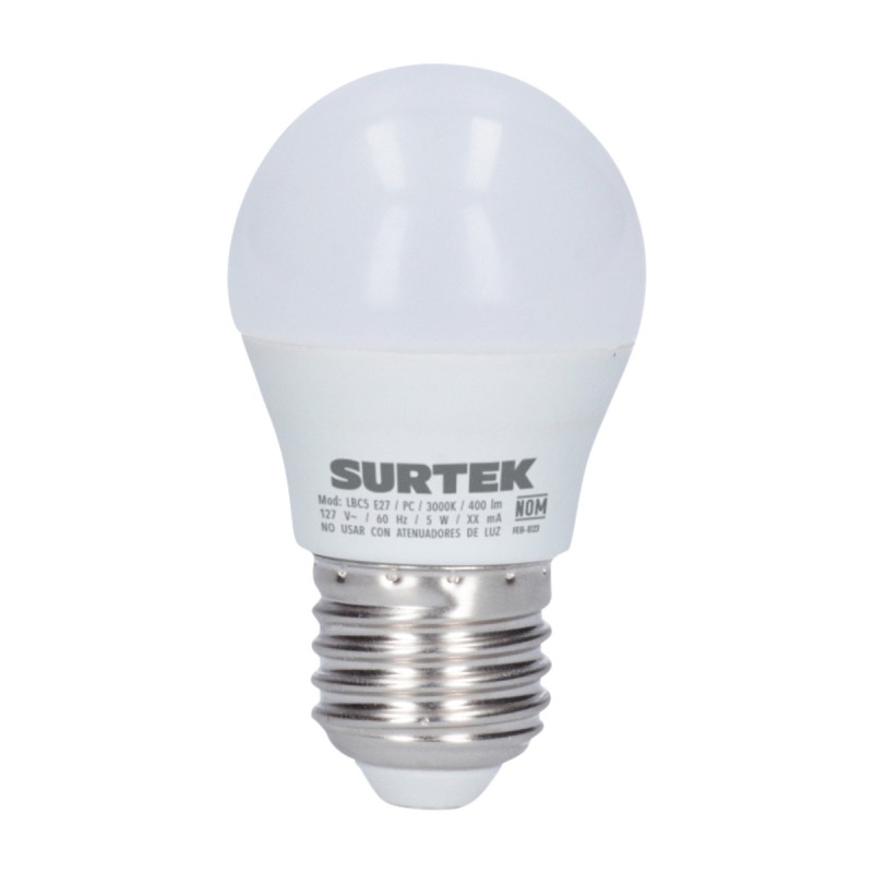 Lámpara de LED tipo bulbo A19, 5 W luz cálida Surtek LBC5 SURTEK