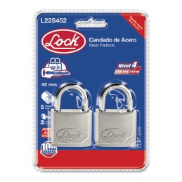 L22S452 Juego de candados de acero cortos 45 mm llave estándar 2 piezas Lock L22S452 LOCK