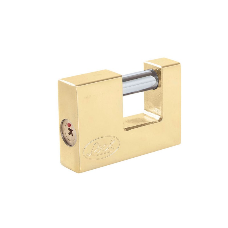 L22C80TLBB Candado de acero para cortina metálica 80 mm latón brillante llave tetra Lock L22C80TLBB LOCK