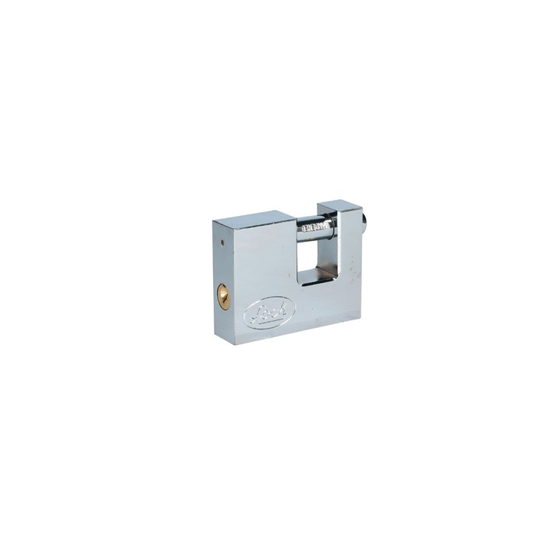 L22C70ECSB Candado de acero para cortina metálica 70 mm cromo satinado llave estándar Lock L22C70ECSB LOCK