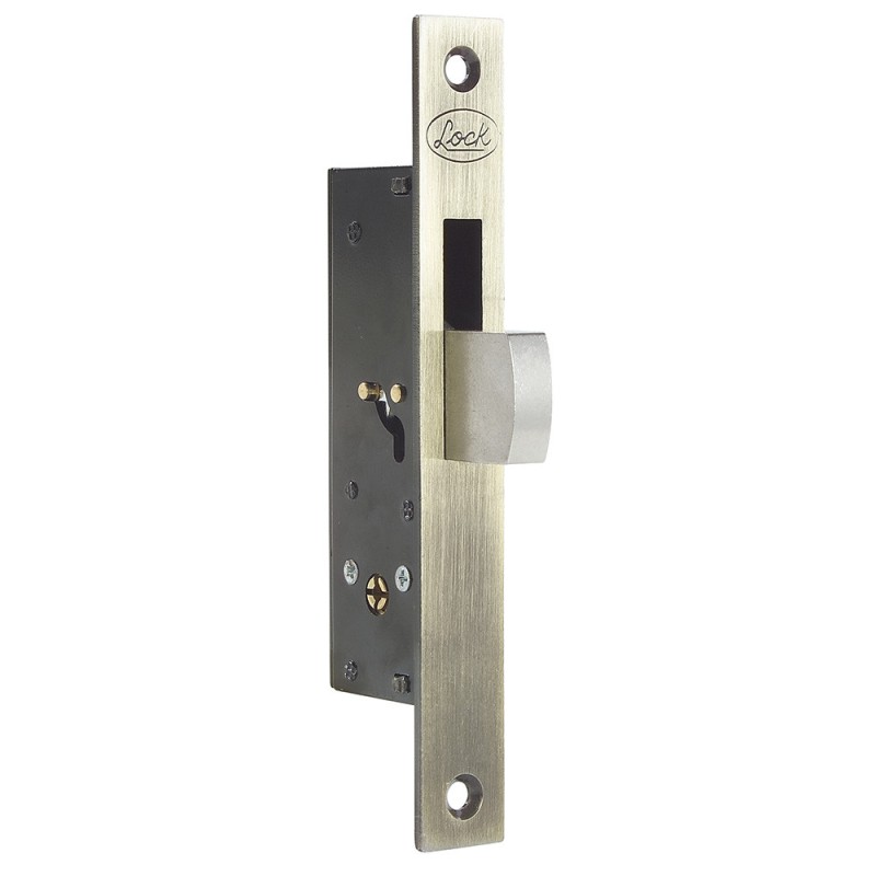 L2102 Cerrojo para embutir de paleta latón antiguo llave tetra en caja Lock L2102 LOCK