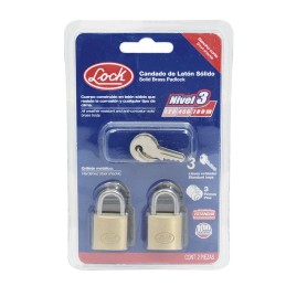 L20S25EB Juego de candados de latón cortos 25 mm llave estándar 2 piezas Lock L20S25EB LOCK