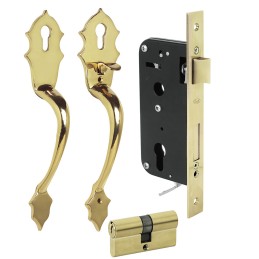 L119QLB Conjunto Classic función doble latón brillante llave de puntos Lock L119QLB LOCK