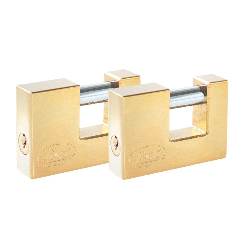 J2CCL Juego de candados para cortina 80 mm latón brillante llave estándar 2 piezas Lock J2CCL LOCK