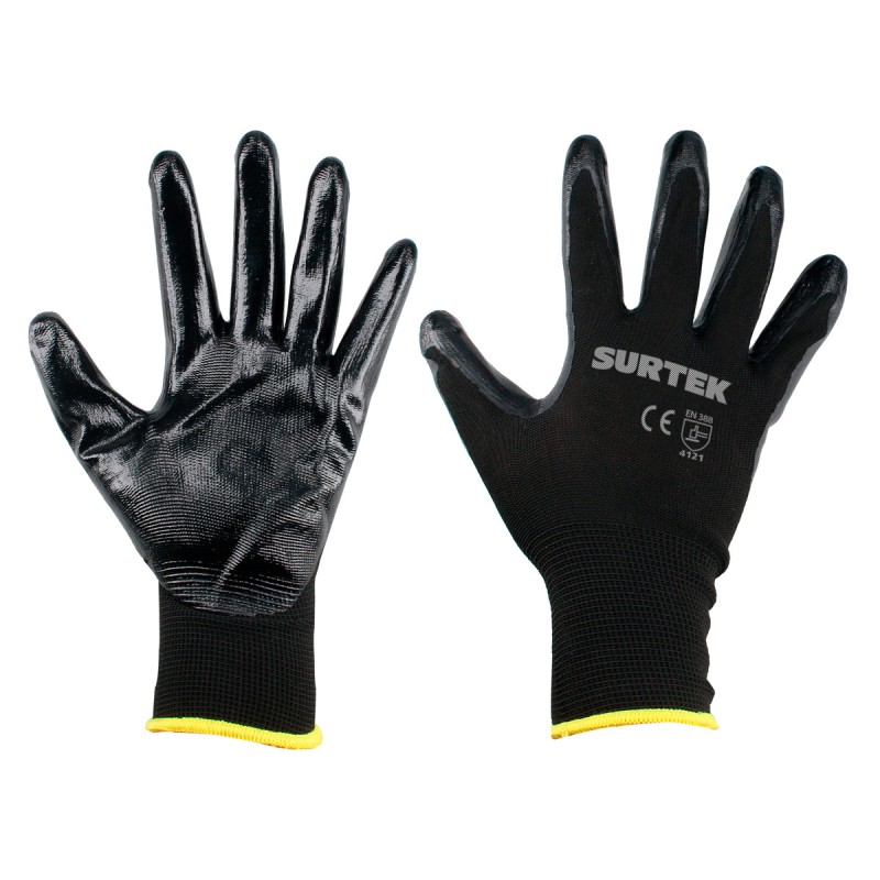 GNNG Guantes de Nailon con recubrimiento de nitrilo G Surtek GNNG SURTEK