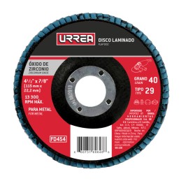 FD458 Disco laminado tipo 29 grano 40 4-1/2" Urrea FD458 URREA