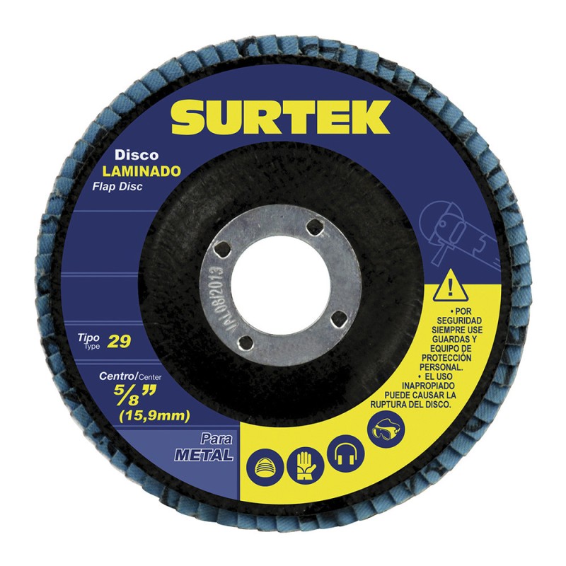 DLZ456 Disco laminado tipo 29 grano 60 4-1/2" Surtek DLZ456 SURTEK