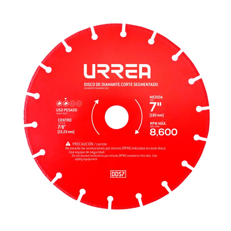 DDS7 Disco de diamante segmentado 7" Urrea DDS7 URREA