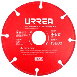 DDS45 Disco de diamante segmentado 4-1/2" Urrea DDS45 URREA