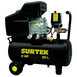 COMP425B Compresor de aire eléctrico lubricado 25 Lt 2 HP 127 V Surtek COMP425B SURTEK