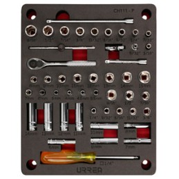 CH111P Juego de dados y accesorios cuadro de 1/4" combinado 48 piezas Urrea CH111P URREA