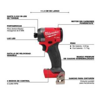 Combo Rotomartillo 1/2" + Atornillador de Impacto 1/4" 18 V  Milwaukee 3697-22