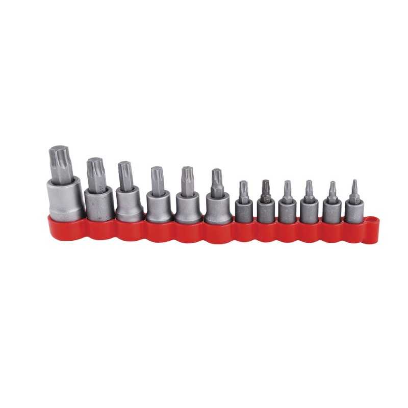 475254T Juego de dados con punta torx cuadro de 1/4" 3/8" y 1/2" 12 piezas Urrea 475254T URREA