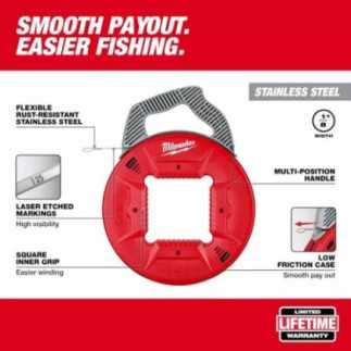 Cinta Pasacables Acero Inox 36m X 1/8 Milwaukee 48224186