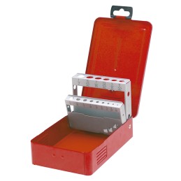 4077 Caja metálica para 15 brocas roja 7" x 4" x 2" Urrea 4077 URREA