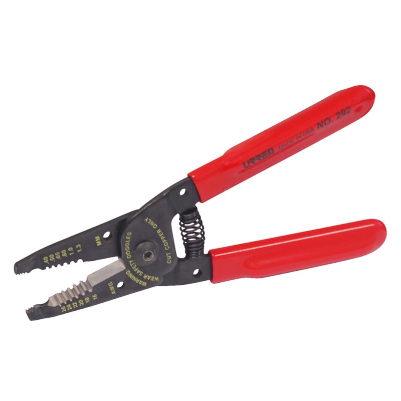 292 Pinza pelacable con mango air cushion 16-26 AWG de 6-3/4" alta palanca Urrea 292 URREA