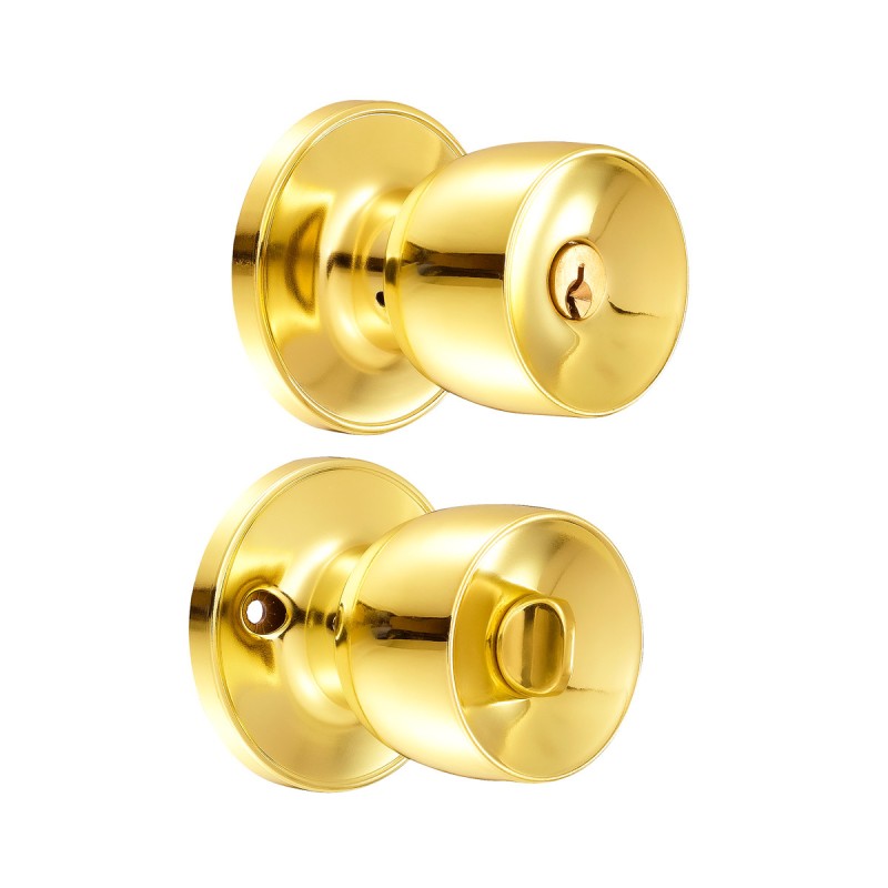 24PO Pomo tubular copa recta función baño latón brillante llave estándar blíster Lock 24PO LOCK