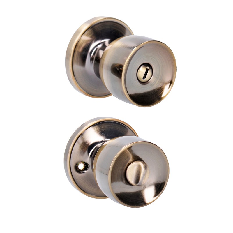 22PO Pomo tubular copa recta función baño latón antiguo llave estándar blíster Lock 22PO LOCK