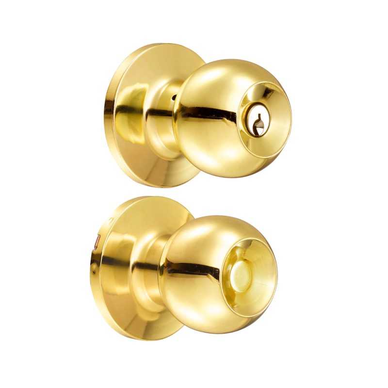 18PO Pomo tubular bola función entrada latón brillante llave estándar blíster Lock 18PO LOCK