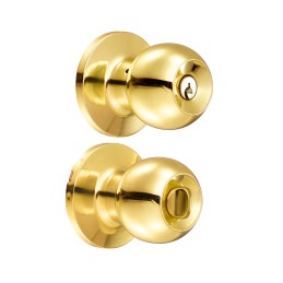 16PO Pomo tubular bola función recámara latón brillante llave estándar blíster Lock 16PO LOCK