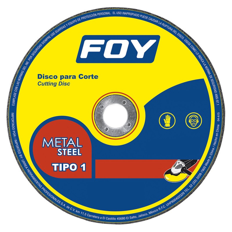 143526 Disco abrasivo tipo 1 para metal 9" x 3 mm Foy 143526 FOY